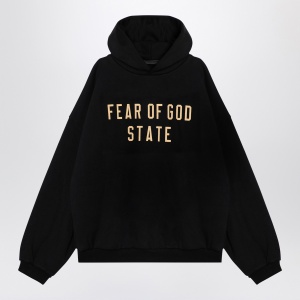 Fear of God Essentials Black hoodie with logo