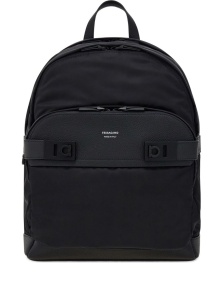 Ferragamo Men's Black Twins Nylon Backpack
