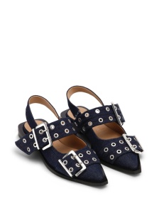 Ganni Denim Feminine Buckle Ballerinas - Img 2