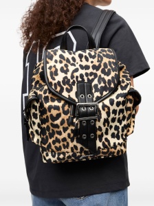 Ganni Leopard Small Nylon Bucky Backpack - Img 3