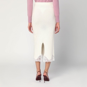 Giuseppe di Morabito Gonna white tube with lace and rhinestones - Img 2