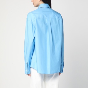 Giuseppe di Morabito Light blue shirt with rhinestone scarf - Img 2