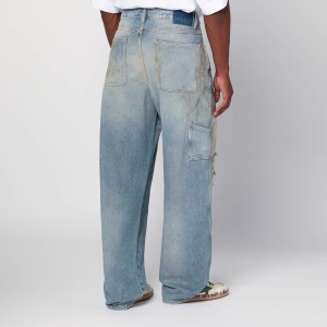 Golden Goose Light blue jeans with sand wash distressed effect - Img 2