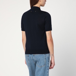 Golden Goose Navy blue polo in virgin wool - Img 2