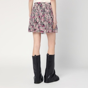 ISABEL MARANT Roumi skirt with pink print in silk - Img 2