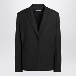 JACQUEMUS Black single-breasted wool jacket