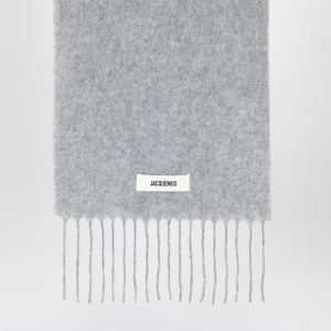 JACQUEMUS Grey scarf in alpaca and mohair - Img 2