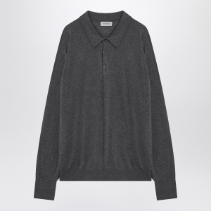 JOHN SMEDLEY Gray Finchley polo in cotton