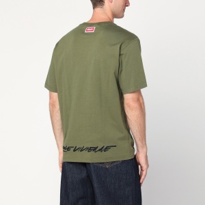 KENZO Khaki cotton T-shirt with logo - Img 2