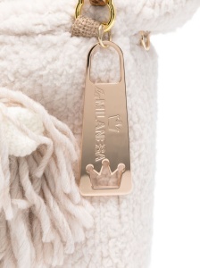 La Milanesa Dog-embellished shearling tote bag - Img 2