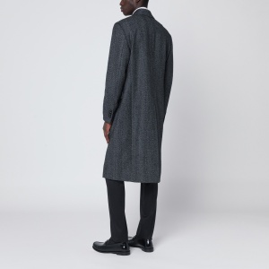 Lardini Grey herringbone double-breasted coat - Img 2