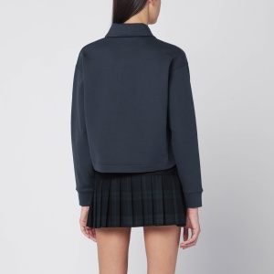 Maison Kitsuné Navy polo-style sweatshirt with logo patch - Img 2