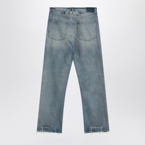 Maison Margiela Blue washed-effect jeans with buckle - Img 2