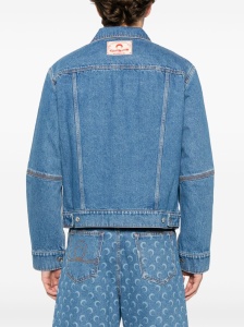 Marine Serre crescent moon-print denim jacket - Img 3