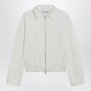 Max Mara White cropped sweatshirt in silk blend