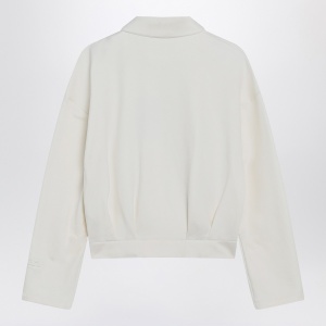 Max Mara White cropped sweatshirt in silk blend - Img 2