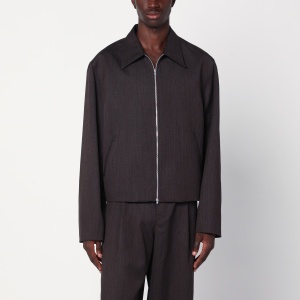 Our Legacy Brown zip-up wool jacket