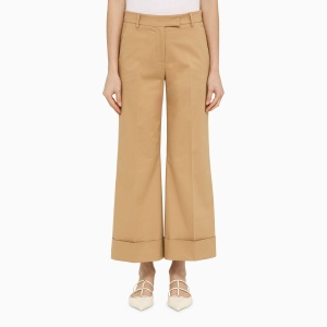 QUELLEDUE Desert-coloured cotton trousers