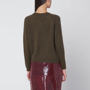 Roberto Collina Military green wool V-neck sweater - Img 2