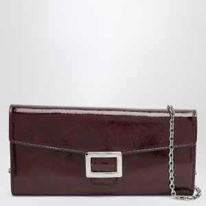 ROGER VIVIER Belle Vivier dark violet patent leather wallet with chain