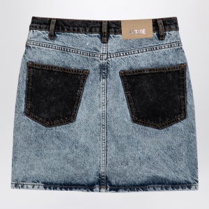 ROTATE Birger Christensen Patchwork mini skirt in organic denim - Img 2