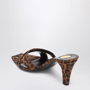 Saint Laurent Mule Jill in gros-grain leopard print - Img 2