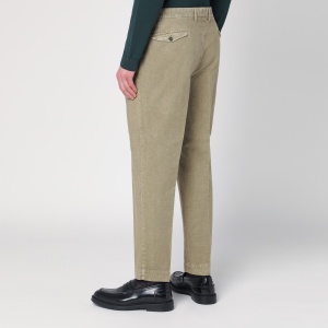 Santaniello Sage green trousers in cotton and linen - Img 2