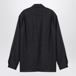 STUDIO NICHOLSON Dark grey wool zip shirt - Img 2