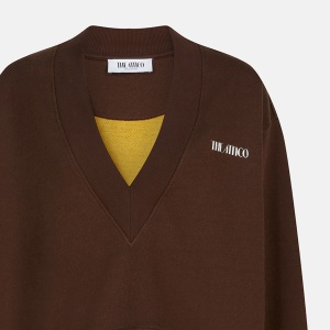 The Attico Brown cotton sweatshirt with logo - Img 2