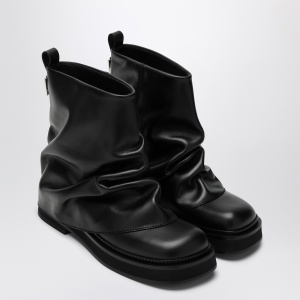The Attico Combat Mini Robin black leather boot