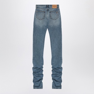 The Attico Sky blue jeans with long leg curled at the hem - Img 2