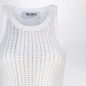 The Attico White tank top with rhinestones - Img 2