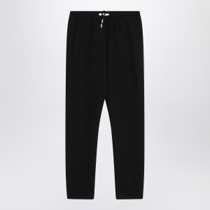 The Row Teo black cotton and cashmere trousers