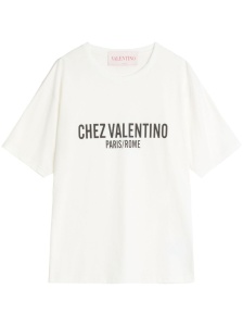 Valentino Cotton T-Shirt With Chez Valentino Print