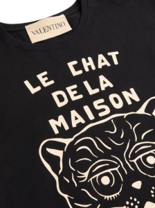 Valentino Cotton T-Shirt With Le Chat De La Maison Print - Img 3