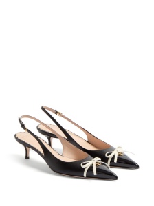Valentino Garavani Bepointy 45mm Patent Leather and Kid Slingback Pumps - Img 2