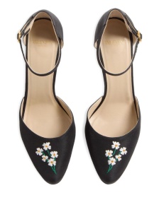 Valentino Garavani Hi Dolly Pumps In Fabric With Floral Embroidery 105mm - Img 2