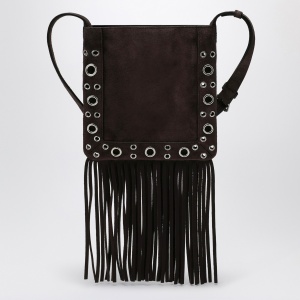 Valentino Garavani Nellcôte brown suede bag with fringes and studs - Img 2