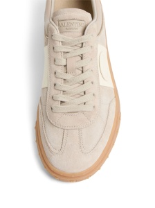 Valentino Garavani Upvillage Low Top Sneaker in Split Leather and Nappa Calfskin - Img 3