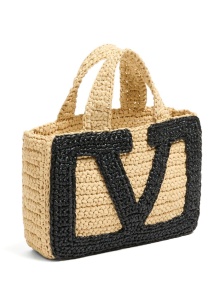 Valentino Garavani Viva Superstar Small Raffia Shopping Bag - Img 2
