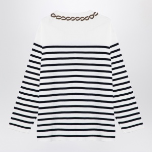 Valentino Ivory/navy striped jersey with embroidery - Img 2