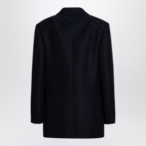 Valentino Navy blue double-breasted jacket Toile Iconographe - Img 2