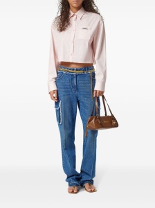 Versace Pinstripe Chain boxy short shirt - Img 3