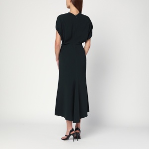 Victoria Beckham Dark green midi dress in satin - Img 2