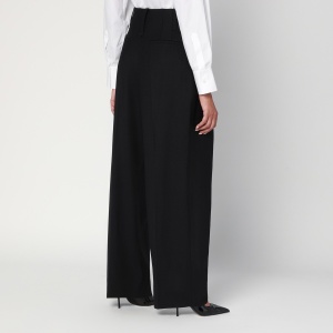 Victoria Beckham Wide black trousers in wool blend - Img 2
