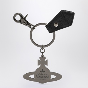 Vivienne Westwood Black hammered metal Orb keychain - Img 2