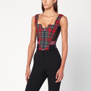 Vivienne Westwood Juliet wool corset with Scarlet Tartan pattern