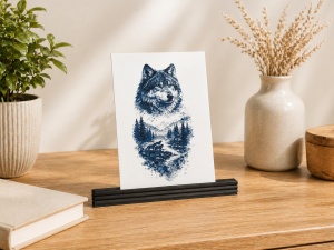 Gardianul Pădurii – Tablou 3D Decorativ Stratificat cu Lup, Inspirat din Carpați