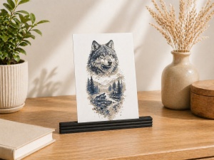 Gardianul Pădurii – Tablou 3D Decorativ Stratificat cu Lup, Inspirat din Carpați