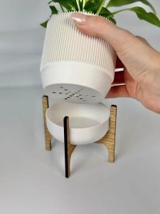 Ghiveci decorativ printat 3D pentru plante de interior – Ghiveci cu rezervor de apă și sistem de drenaj - Img 2